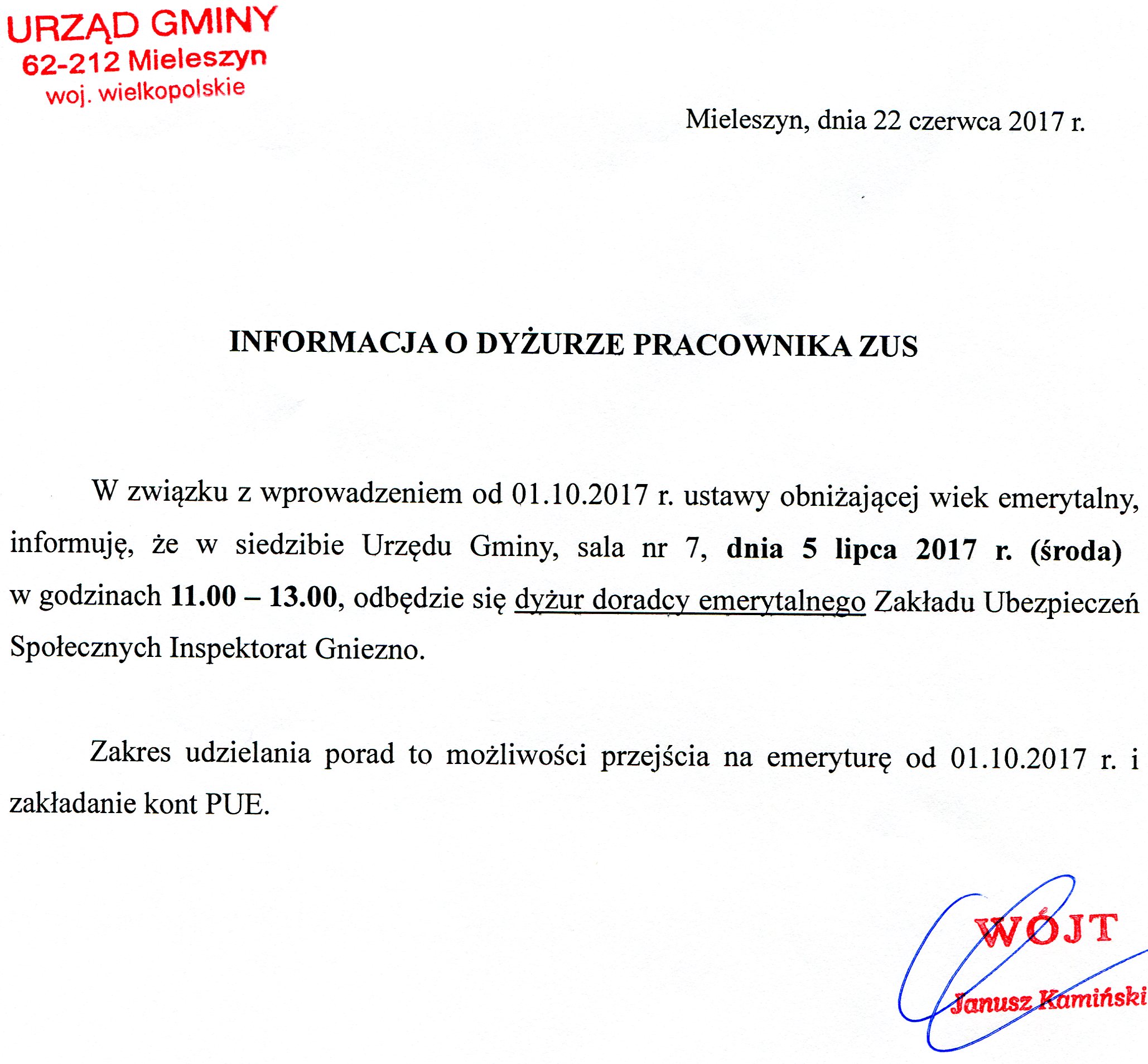 Informacja ZUS